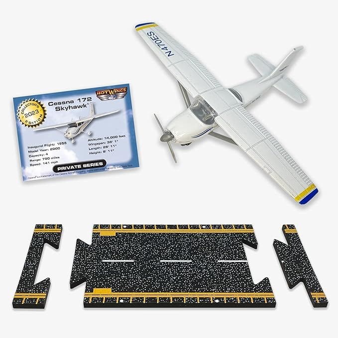 Hot Wings Planes Cessna 172 with Runway